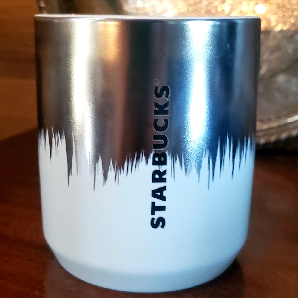 Retired Ceramic Starbucks 2020 Pearl White Gold Dipped Short Tumbler w/ …